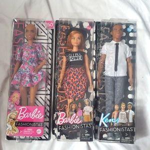 : 3 COLLECTABLE #'s 150 64 & 10 BARBIE KEN FASHIONISTA DOLL SET